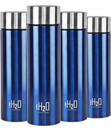 Cello H2o Stainless Steel Water Bottle Set 1 Litre Set Of 6 Blue 1000 Ml Bottle Price Googly